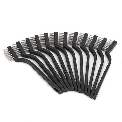 Wire Brushes Stainless Steel DIY Paint Remover Black 12pcs Cleaning Equipment