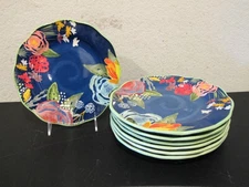 (7) Pioneer Woman Celia Blue Salad Plates 8 3/4"
