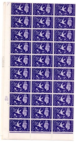 1946 3d PEACE STAMP *** WHOLE SHEET of 120 ***