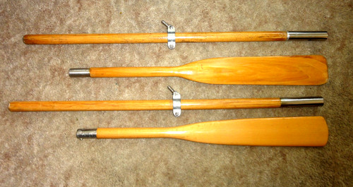 Original Vintage Collapsible Pair of Zodiac Balanced Wood Oars 71/73" x 4"wide