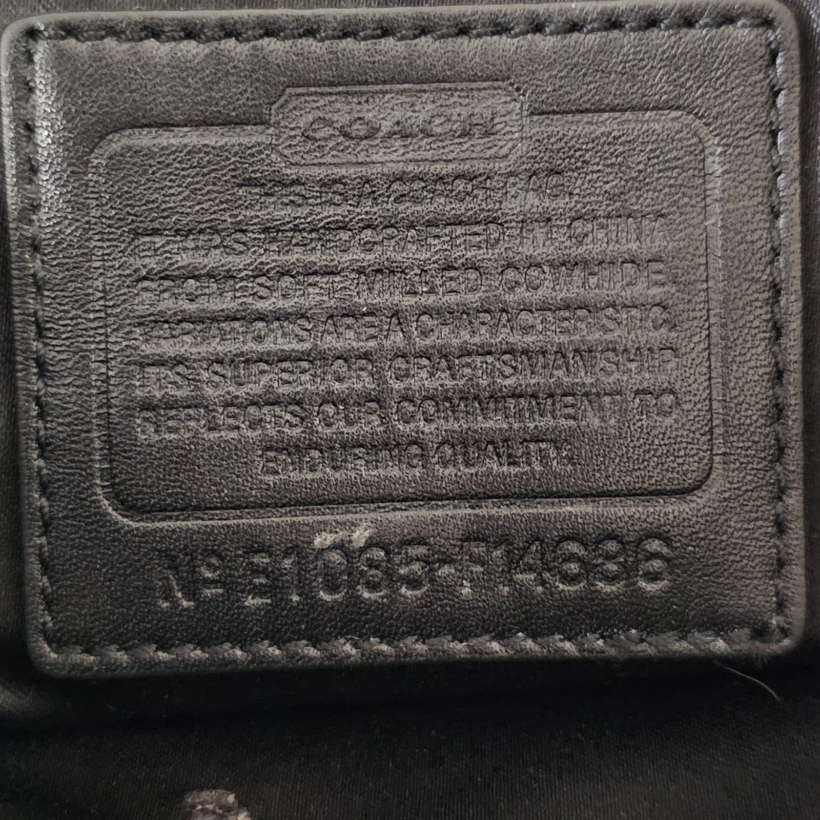 Borsa Coach vintage pelle nera ciottoli PENELOPE tracolla tasche organizer