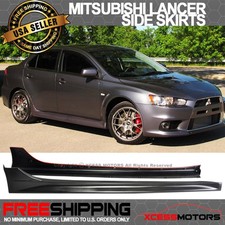 Fits 08-15 Mitsubishi Lancer Evo Style Side Skirts Spoiler Rocker Panels