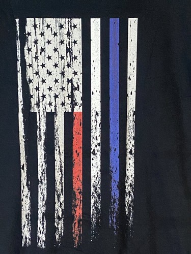 Port & Company US Flag Logo Men's T-Shirt Short Sleeve Black XL - Picture 5 of 8