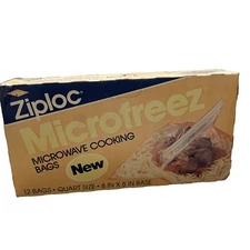 DOW Ziploc Microfreez Microwave Cooking Bags Blanching Freezing VTG DISCONTINUED