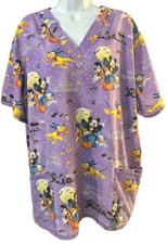 Disney Halloween Scrub Top Nurse Disney Mickey Mouse Womens Sz 2X