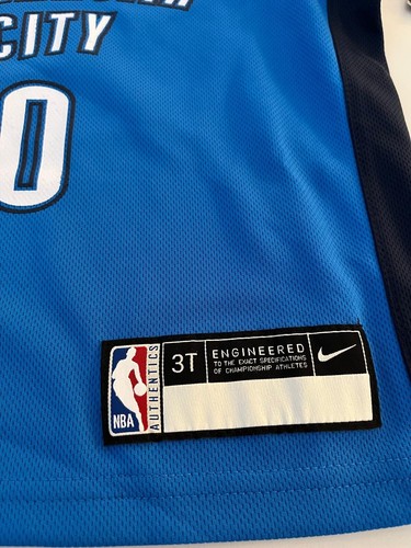 Camiseta deportiva Nike Russell Westbrook OKC Thunder NBA azul Swingman niño pequeño 3T - Imagen 3 de 5