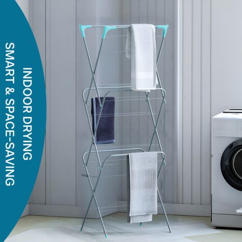Three-Tier Clothes Drying Rack - White Clothes airer 3 Tier 15 Meter - Picture 7 of 14