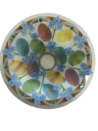 Tazón de vidrio artístico fundido huevo de Pascua Peggy Karr - Imagen 2 de 5