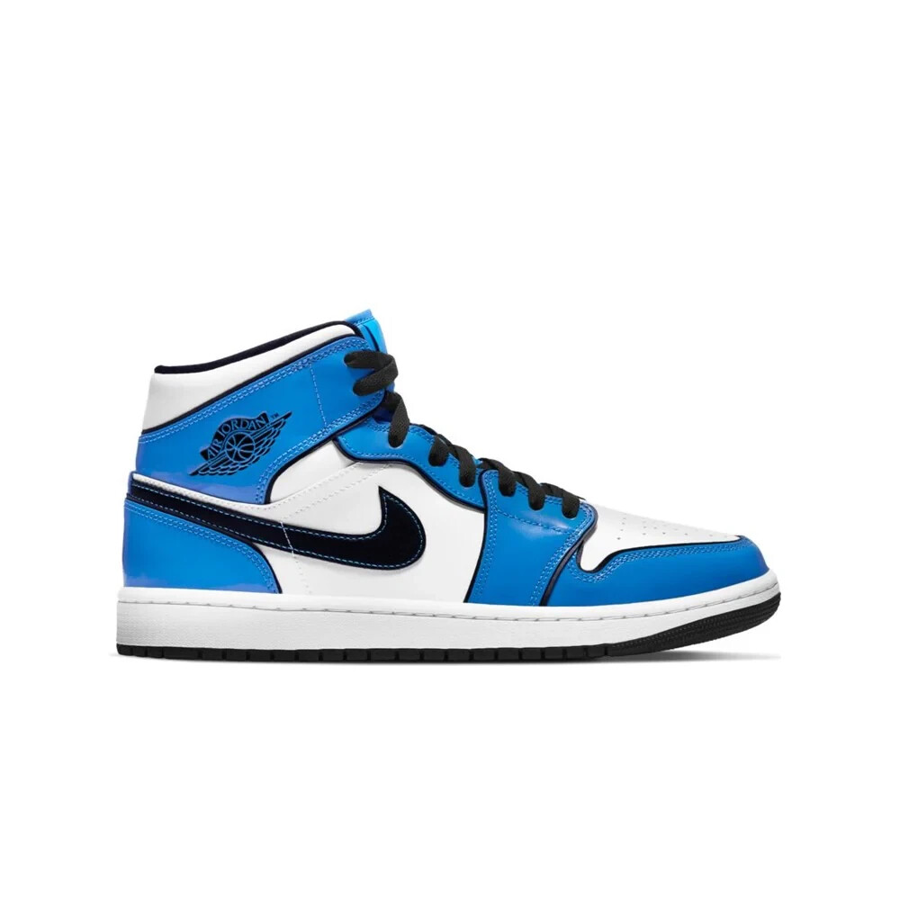 靴 NIKE AIR JORDAN 1 MID SE SIGNAL BLUE Nike Air Jordan 1 Mid SE Signal Blue Men's Size 14 White