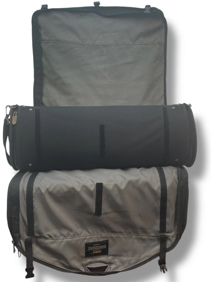 Bolsa de mano SKYROLL negra varios compartimentos de almacenamiento. Foto 3 de 4