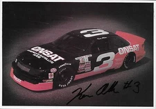 SIGNED KEN ALLEN "ONSAT SATELLITE W/WHITE BORDER" NON NASCAR LATE MODEL POSTCARD