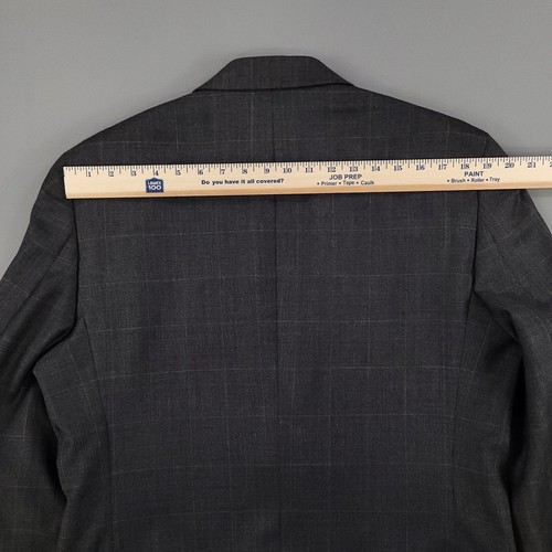 Jos A Bank Suit Mens 41L Gray Plaid Wool Cashmere 2pc Blazer Pants 35X33 - Picture 14 of 24