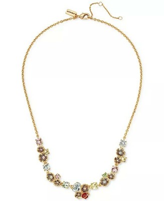 Necklace Gold-Tone Crystal 