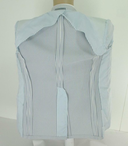 40 S Haspel Vtg 70s Gray White Stripe 2 Btn Mens Summer Jacket Sport Coat Blazer - Picture 7 of 9