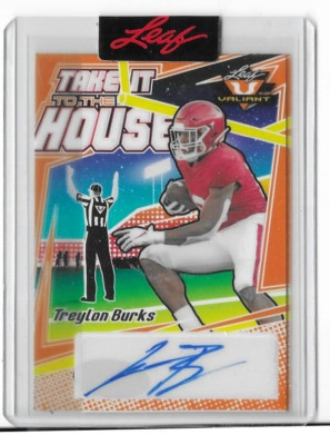 2022 Leaf Valiant Take it to the House  Treylon Burks Autograph Auto Proof 1/1