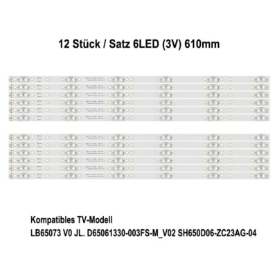 LED-Streifen für Sharp LC-65Q6020U  Hisense 65H6E 65H6D 65R6E 65Q7809