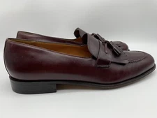Salvatore Ferragamo Studio Men's US 11B Burgundy Leather Tassels Kiltie Loafers