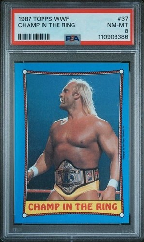 1987 Topps WWF Hulk Hogan Champ in the Ring #37 VINTAGE PSA 8 NM-MT