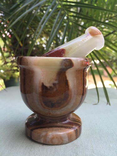 Mortar And Pestle Green Onyx Spice Herb Salt Pepper Grinder Medecine Kitchen - Picture 7 of 11