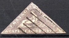 Timbre Cap de Bonne Espérance papier blanc  - Yt n° 5 - oblitéré - année 1855