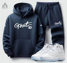 Mens Navy Blue Sweatsuit 23 Hoodie Joggers To Match Jordan 11 Retro Legend Blue