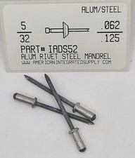 5/32 BLIND RIVETS DOMED HD .062-.125 GRIP ALUMINUM RIVET STEEL MANDREL (500)