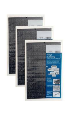 Chartpak 1/2-inch Black Stick-on Vinyl Numbers (01110), 3 PACKS