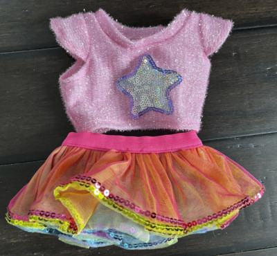 Build a Bear Fashiongirl Petticoat Rock & Glitter Top  Set 2tlg Teddybekleidung