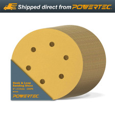 6 Inch 6 Hole Sanding Discs - 60 Grit Sandpaper 100-Pack , 6" Hook and Loop