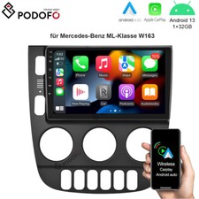 2+64GB Android 13 Autoradio Navi GPS f&uuml;r Mercedes-Benz M-Klasse W163 ML 350 320