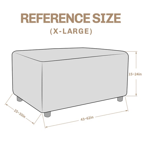 Fußhocker Stretch Bezug Hocker Ottomane Aufbewahrung Sofa Schonbezug Rechteck Schutz - Bild 11 von 40