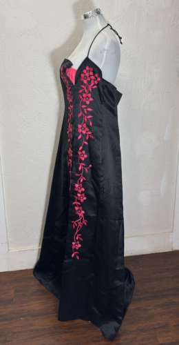 Morgan & Co formelles Damenkleid schwarz pink bestickt Perlen Größe 17/18 - Bild 3 von 17