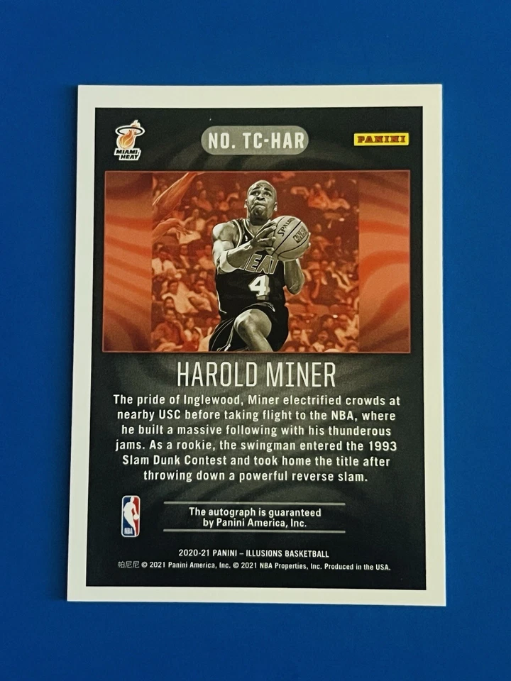 2020-21 Illusions Harold Minor Trophy Collection Basketball Auto Card #TC-HAR - Image 2 of 2