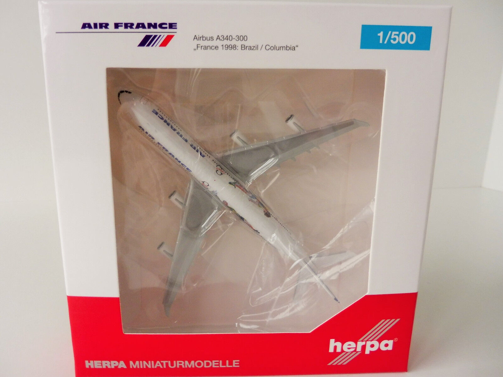 AIR FRANCE FOOTBALL 1998 Airbus A340-300 1/500 Herpa 531412 A340 A 340