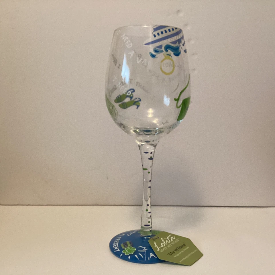Copa de vino Lolita "My Whine" pintada a mano caja abierta Foto 2 de 4