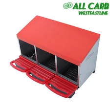 Chicken Nesting Boxes Metal 3 Hole Laying Eggs Chicken Coop Hen Nest Box