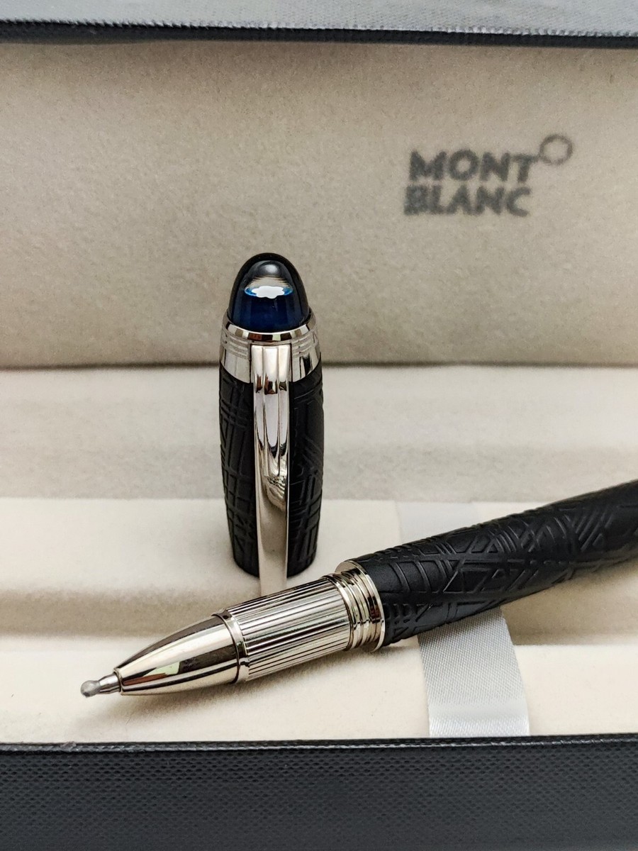 Montblanc Blue Planet Black Pen + Silver Clip Ballpoint Pen | Used