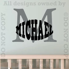 MONOGRAM Personalized NAME Vinyl Wall Decal Sticker Nursery Boy Girl Bedroom