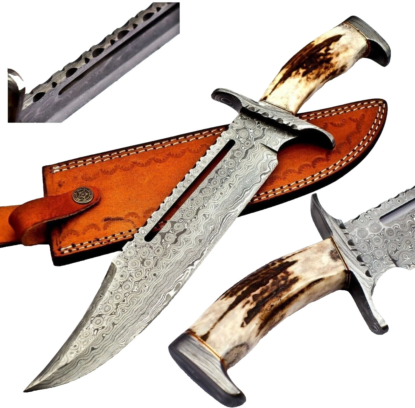 Mango de Cuero todos los días llevar Coleccionable Vintage Cuchillos de Hoja Fija producidos en fábricas