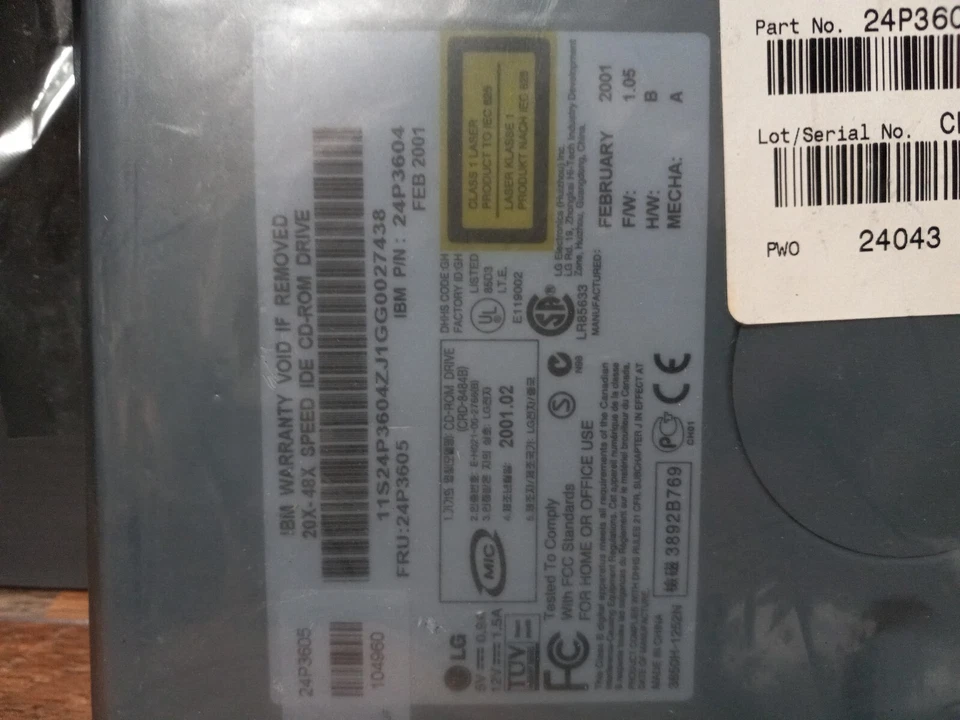 P/N 24P3605 GCR-8483B IBM CD-ROM Drive 20X-48X for eSever xSeries 220 - Image 3 of 4