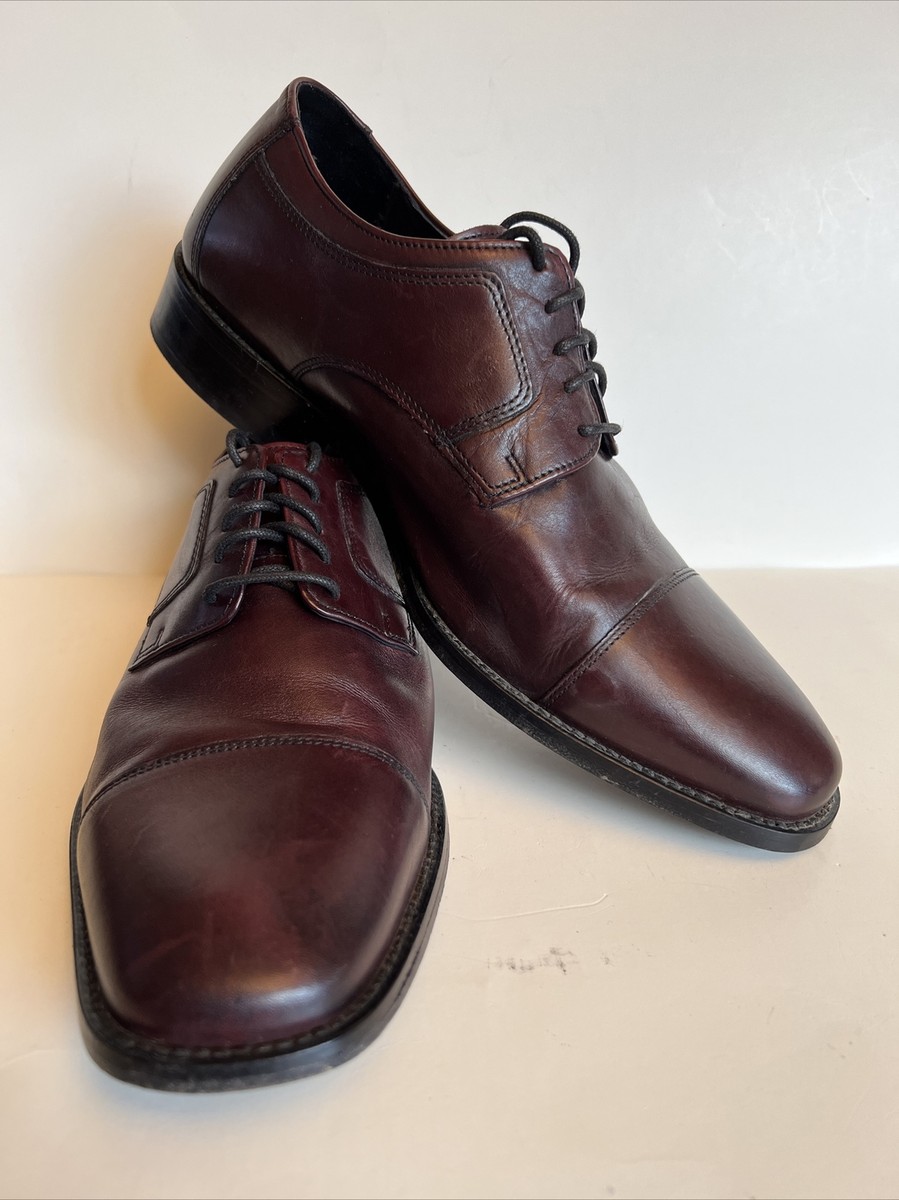 Johnston & Murphy Mens Brown Leather Cap Toe Lace Up Oxford  display picture 2