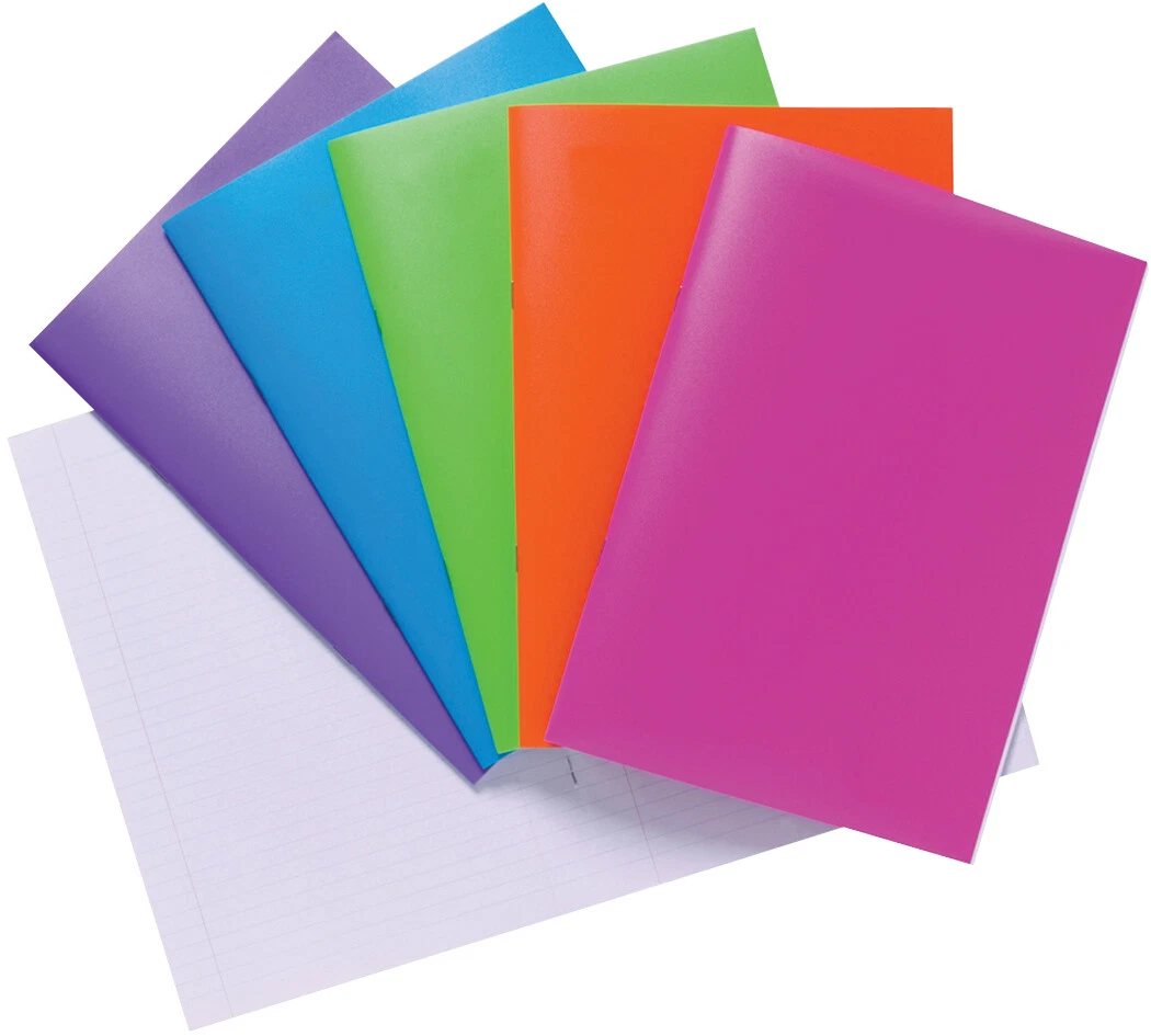 A4 Bright Neon Colours Notebook with 80 Feint Lined Ruled Pages 