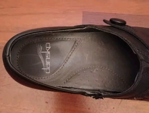 DANSKO Women's Black Leather CLOGS Mule Slip-On Shoes Size: 6.5M or 37 - Picture 7 of 11