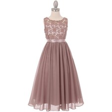 DUSTY ROSE Size 10 Flower Girl Dress Wedding Party Formal Recital Birthday