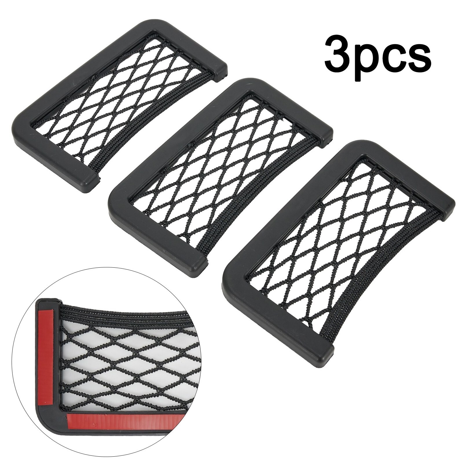 Storage Car Net Bag Seat Side Convenient Organizer Net 3pcs Accessories