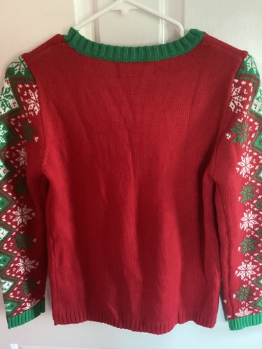 33 Degrees Llama Christmas Sweater Girls Extra Large, XL Red White - Picture 2 of 5
