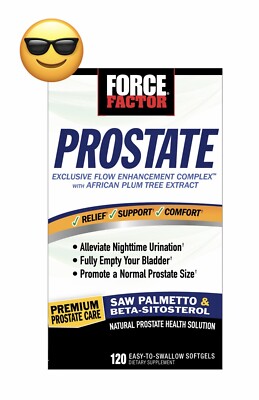 120 FORCE FACTOR PROSTATE SOFTGELS, NATURAL PROSTATE HEALTH SOLUTION, 2x60