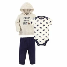 Little Treasure Hoodie Bodysuit and Pant, Moose Hug
