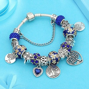 charms pandora rhinestones bracelet european inspired tree silver
