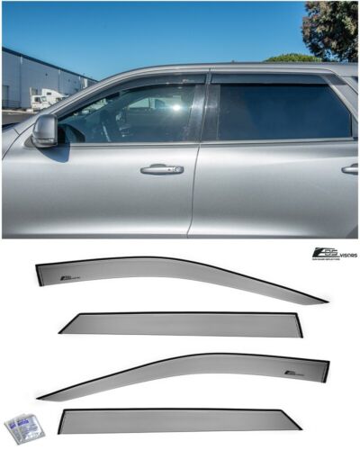 EOS Visors For 11-20 Dodge Durango Smoke Tinted Side Vent Window Rain Deflectors - Picture 1 of 17
